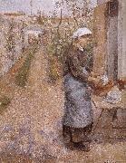 Camille Pissarro woman washing dishes Spain oil painting artist